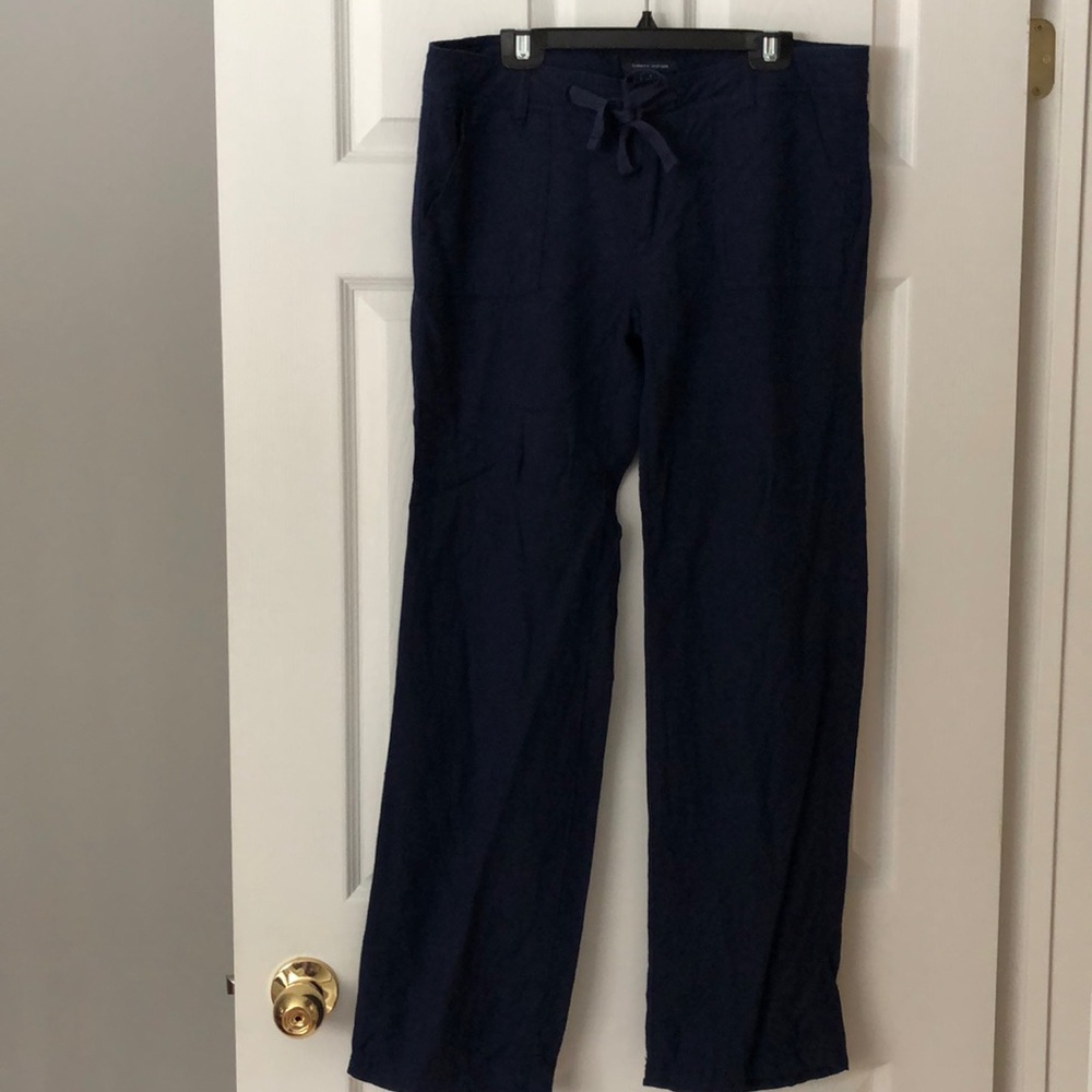 Tommy Hilfiger Navy Blue Linen Pant